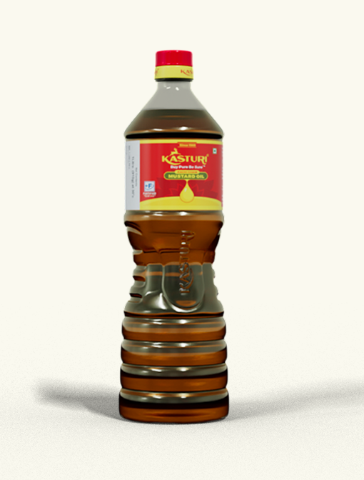 Kasturi 1 litre mustard oil bottle
